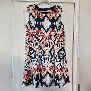 Dress Barn sz 16W colorful geometric dress